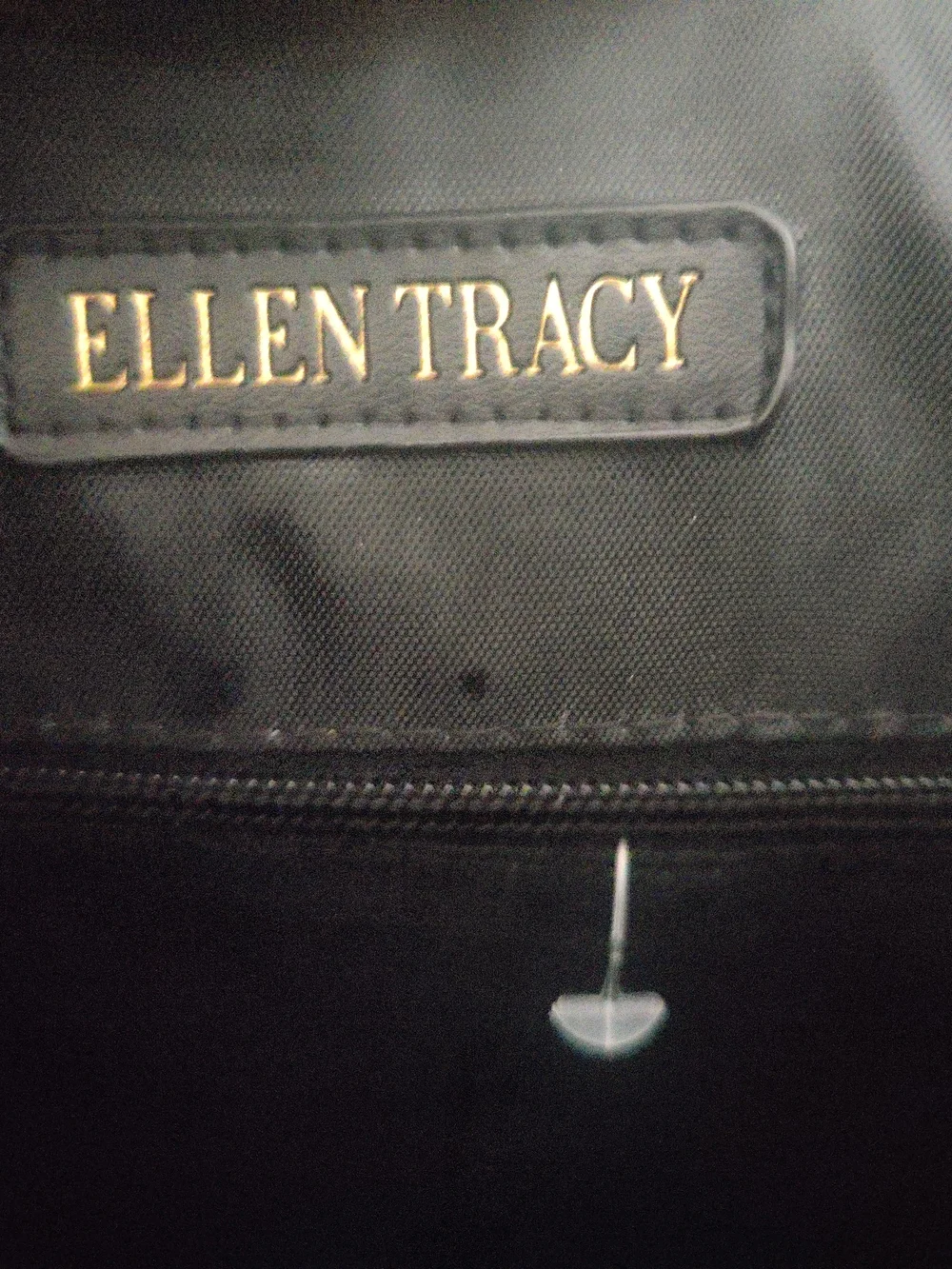 Authentic Ellen Tracy Black Embossed Leather Travel Tote